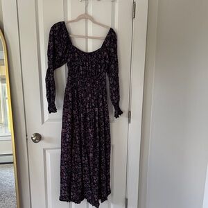 Christy Dawn Black and Pink Long Sleeve Dress